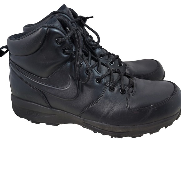 Nike Other - Nike ACG Manoa Leather High Top Boots Hiking Men's Size 12 Triple Black